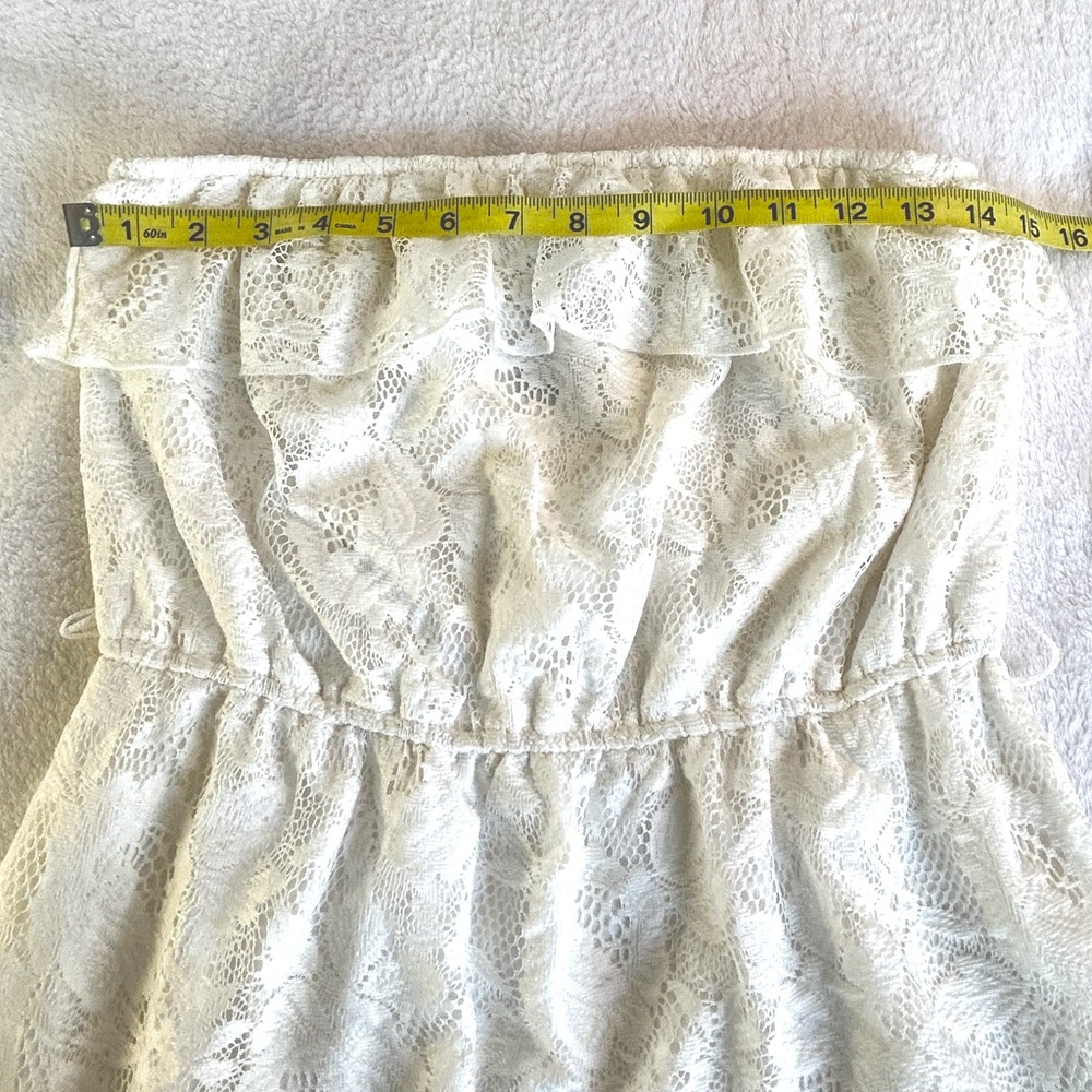 Trixxi White Lace Strapless High/Low Dress Size Medium - Picture 10 of 13